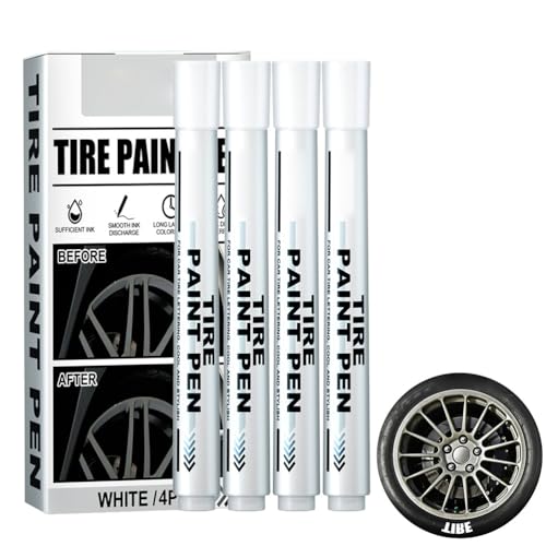 Klanata White Marker Pen Tire Paint Marker Pen Oil Based Car Tire Graffiti Tracing Pen for Auto Rubber Tyre Tread
