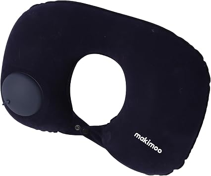 Inflatable Travel Pillow, Neck Pillow for Travel, Inflatable Neck Pillow for Travel, Plane Pillow, Blow Up Pillow, Airplane Pillow for Neck, Waist, Back and Camping Cushion Dark Blue