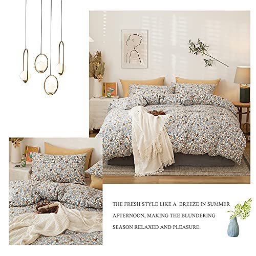 Eavd Vintage Style Garden Botanical Floral Duvet Cover Queen Soft 100% Jersey Knit Cotton Floral Bedding Set For Girls Women With 2 Pillowcases Reversible Floral Comforter Cover With Zipper Closure #TOP1