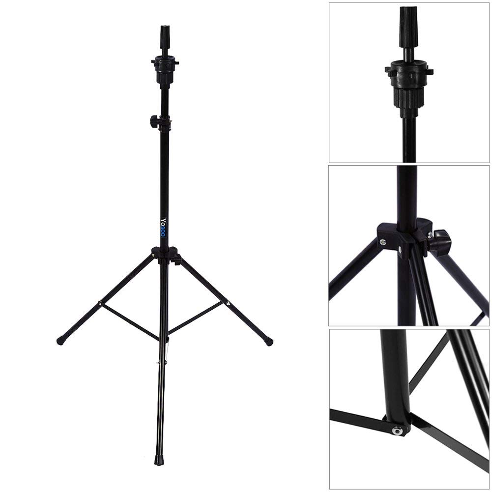 Soporte de trípode ajustable para peluca, trípode de peluquería, soporte de peluca, modelo maniquí, soporte de abrazadera, perfecto para estudiantes, peluquerías y salones