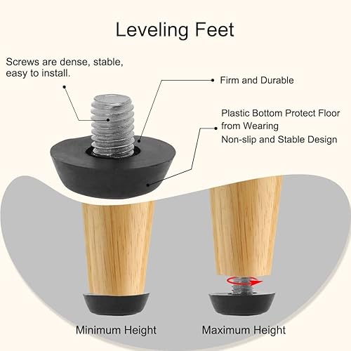 Miniatura 3 de Protectores de patas de silla antideslizantes para patas de muebles patas de muebles color negro M8 x 0394 x 0866in 8 unidades