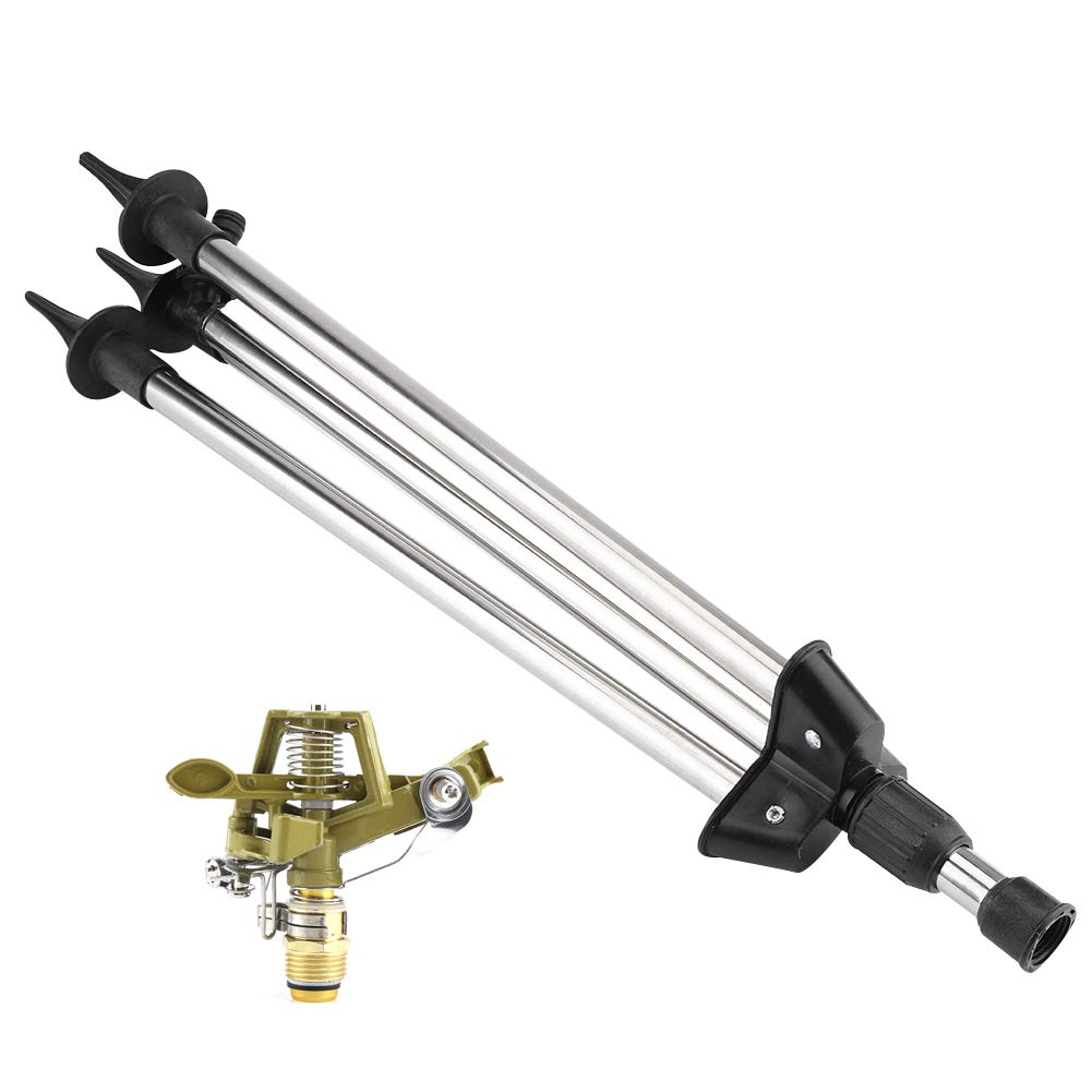 Aspersores De Riego Agricola,Aspersor Riego,Aspersores De Riego Cesped Rociador De Tripode De AleacióN De Zinc con TríPode De Acero Inoxidable Pico De Cobertura Grande Cobertura AutomáTica 360 ° Girat