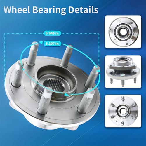 Image of BDELI Front /Rear Wheel Bearing and Hub Assembly 513277 Replace for 09-17 Chevy Traverse, 08-17 Buick Enclave, 07-16 GMC Acadia, 2017 Acadia Limited, 07-10 Saturn Outlook, 6-Lug, 22756832, 15918787