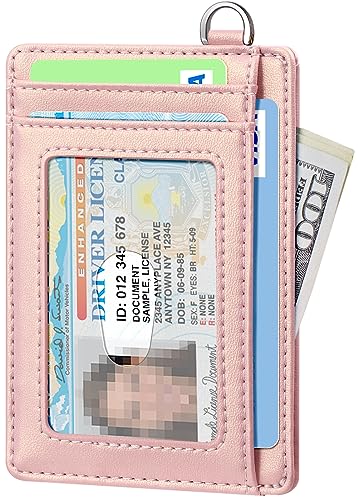 FurArt Slim Minimalist Wallet, Front Pocket Wallets, RFID Blocking, Credit Card Holder for Men & Women-Pearlized Pink2