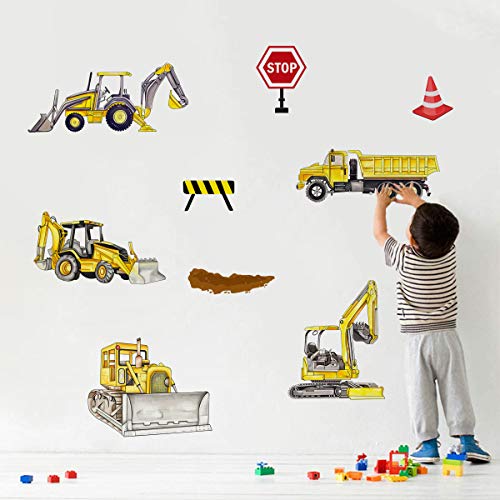 Vinilos decorativos vehículos de construcción para pared miniatura 2