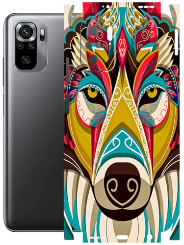 Image of AtOdds - Full Body Back Screen Guard Protector Film - Lamination Wrap Skin Sticker Compatible with REDMI Note 10 | Scratchproof Matte Finish (Mighty Wolf)