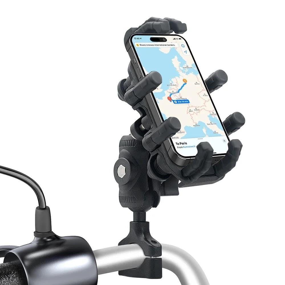 Supporto Telefono In Lega Di Alluminio Moto Manubrio Telaio Fisso Ammortizzatore Accessori Ciclismo