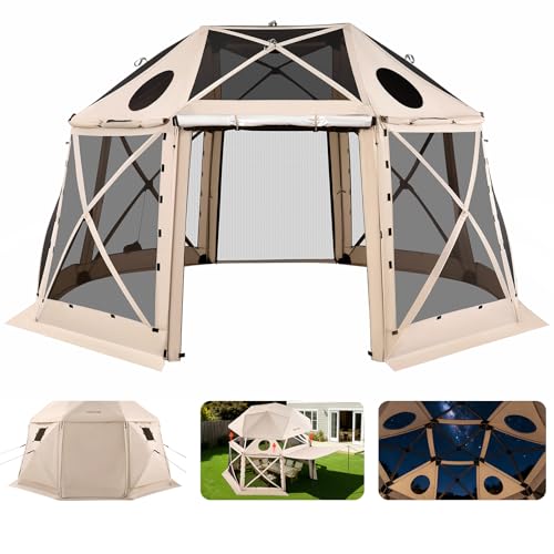 VEVOR Pop up Gazebo Screen Tent, 15 x 15 ft, 13-Sided...