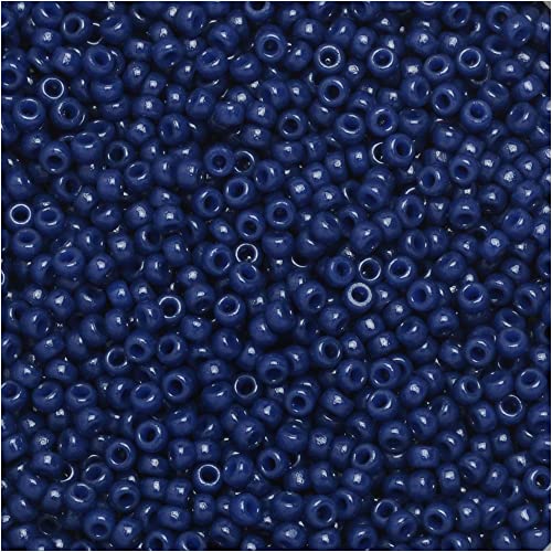 Miyuki Round Rocaille Seed Beads Size 15/0 8.2GM-Tube DURACOAT Opaque Navy Blue 15-4493