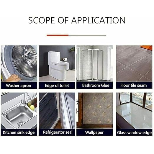 Image of Tiles Gap Filler Waterproof Crack Grout Gap Filler Agent Water Resistant Silicone Sealant for DIY Home Sink Gaps /Grouts Repair Filler Tube Paste for Kitchen, Bathroom office Room (180 Ml)