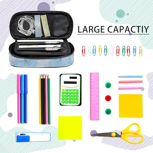 Image of Marble Pencil Case for Boys Girls, Large Capacity Pencil Pouch for Kids Teen, Back to School Pencils Box Pen Bag with Zipper, Pen Case Stationery Organizer for Middle Elementary High School