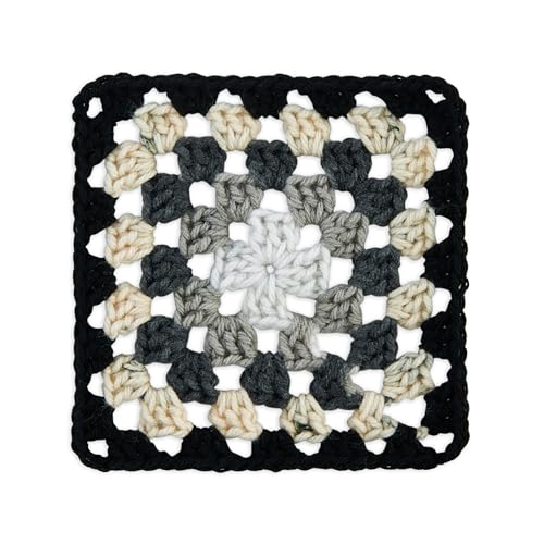 Image of Red Heart All in One Granny Square Black - Dove Yarn - 3 Pack of 250g /8.8oz - 100% Acrylic - #4 Worsted (Medium) - 381m /417Yards - for Knitting, Crochet and Amigurumi