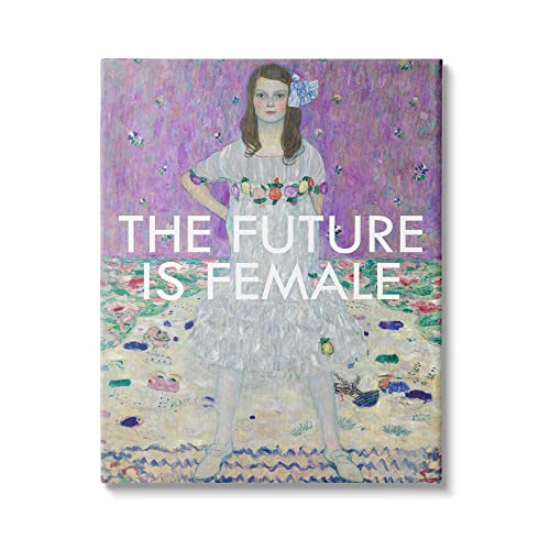 Stupell Industries The Future is Female Vintage Girl Powerful Stance Canvas Wall Art, 36 x 48, Off- White