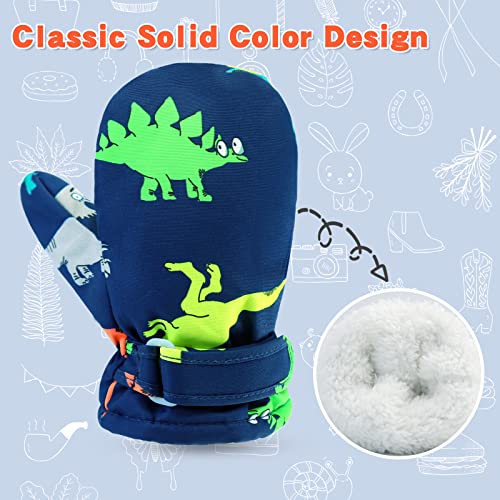 Image of BAVST Toddler Waterproof Mittens Fleece Lined Baby Boys Girls Winter Warm Glove Kids Snow Infant Ski Mitten for 3M-5T