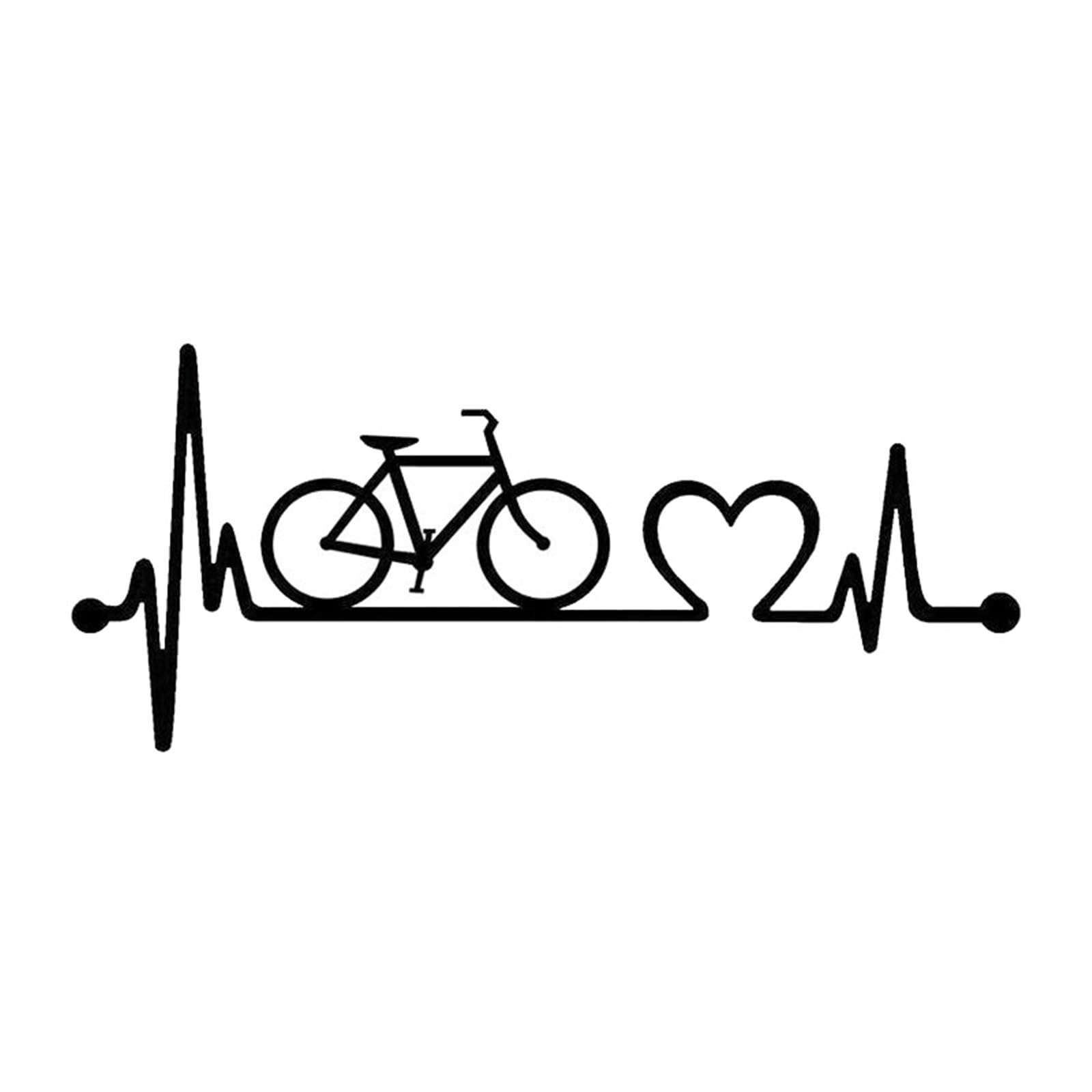 HAfgDJ Car Sticker 18.5cm*8.1cm Bicycle Heartbeat Lifeline Cycling Sticker On Car Funny Stickers and Decals Car Styling Motorcycle