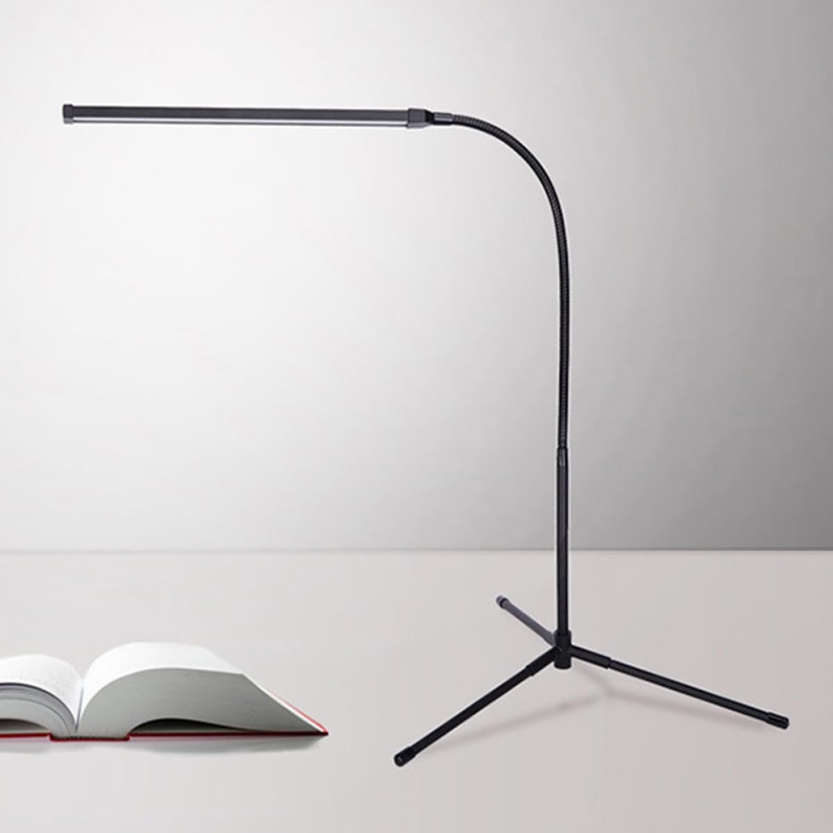 Lámpara de Lectura LED Regulable con Clip Negra, 1 Juego