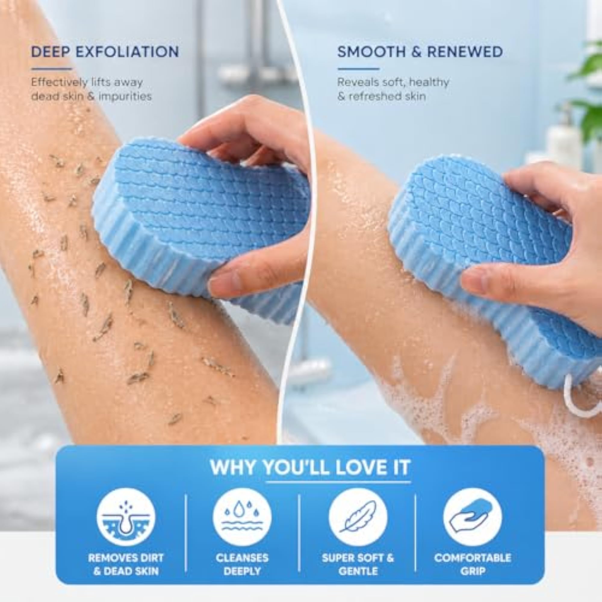 Premium Silicone Body Scrubber for Bath