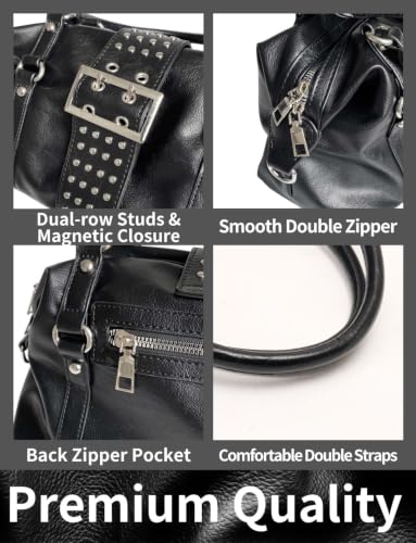 Image of Studded Purses Y2k Shoulder Bag Leather Punk Purse Grunge 2000s Handbag