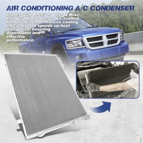 Image of Air Conditioning A /C Condenser Compatible with Dodge Dakota /Mitsubishi Raider /Ram Dakota # 3666, 55056352AC, 55056352AB