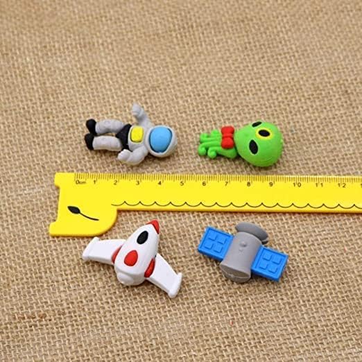 Image of 12Pcs Set Space Pattern Theam Eraser | Return Gifts for Kids Birthday | School Kids Return Gift | Cute Eraser Set | Non Toxic Eraser for Kids | Stationery Items Return Gifts