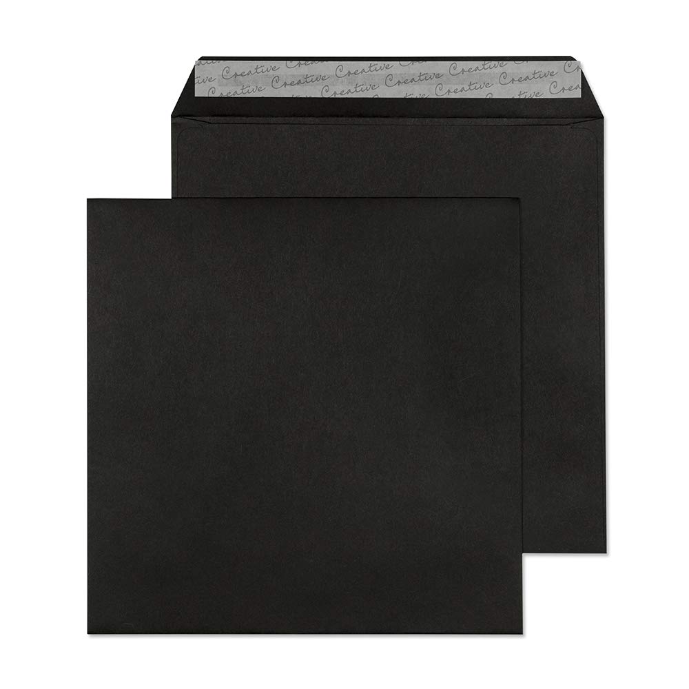 Blake Creative Colour - Coloured Black Envelopes 220 x 220 mm - Pack of 250 - FSC Certified - 120GSM - Peel and Seal Black Envelope - Invitation Envelopes/Card Making Supplies (514)