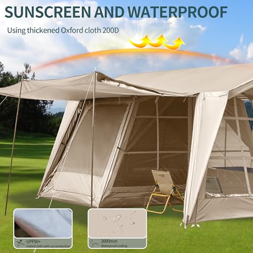 DanCoom 16.4x11.5 Ft Screen House Tent, Large Gazebo Screen Tent, Mesh Canopy Shelter with Waterproof & Sunshade Roof, Easy Setup for Camping, Backyard, Beach