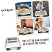 Toyvian Stainless Steel Litter Box for Cats Open Design Smooth Potty Pan for Easy Access and Reduced for Cats of All Convenient Storage for Litter Scoop