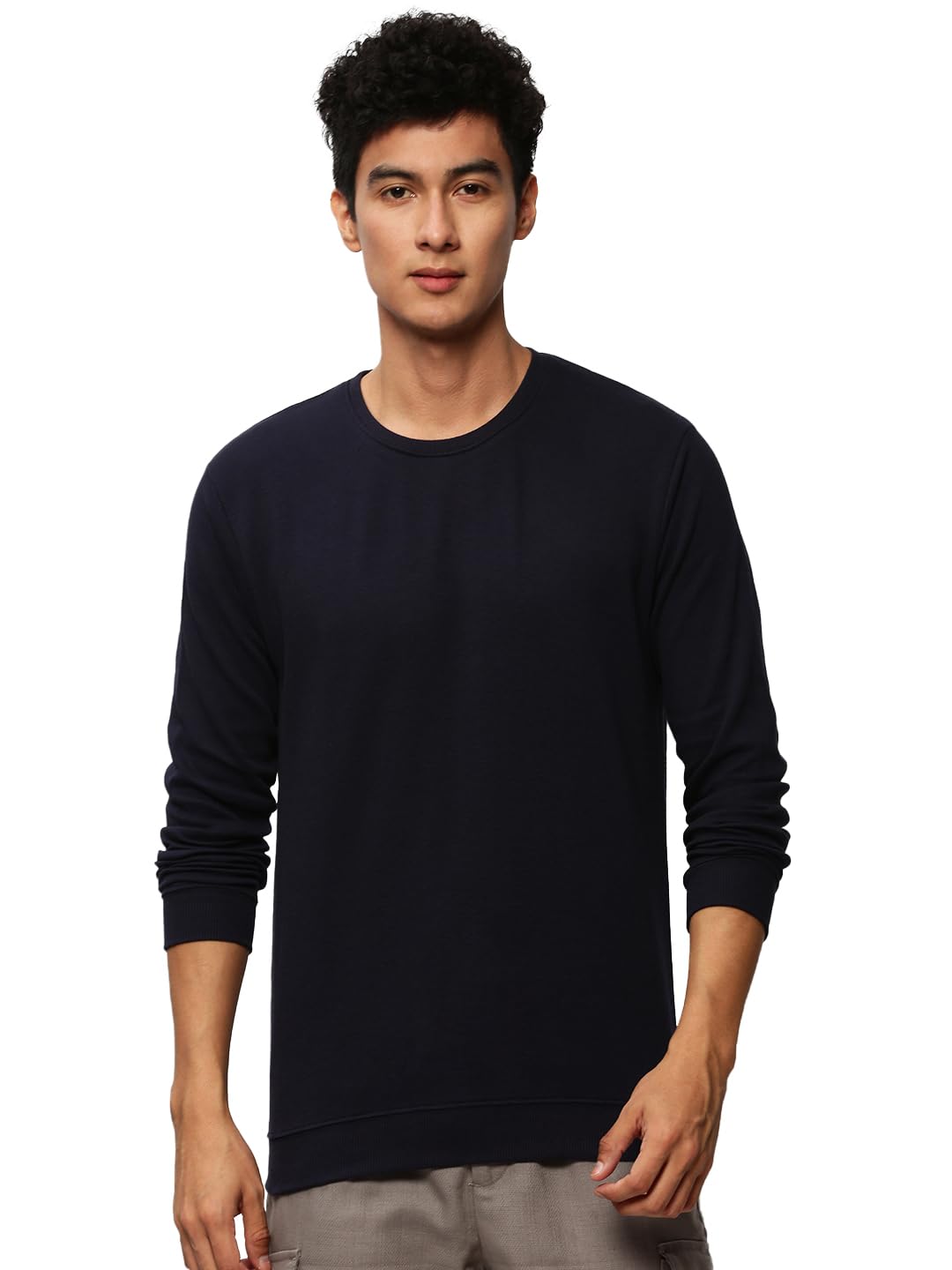 showoffff Men Self Design Pullover Sweatshirt | Round Neck Full Sleeves Cotton Sweatshirt's for Mens | Slim Fit Regular Length Sweatshirts for Men's-picture-17