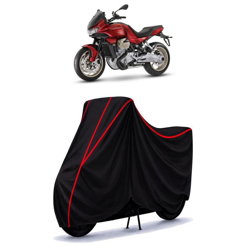 Image of V100 Mandello Water Resistant Bike Cover for All Motorcycles & Rain | Heavy Duty Taffeta Fabric | UV Protection, Dustproof, Scratchproof | All Weather Two Wheeler Body Cover with Elastic Bottom