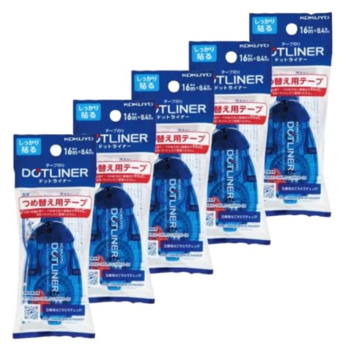 【5個セット】しっかり貼れる 強力粘着 ドットライナー< 詰め替え> タ-D400N-08 | はがれにくい テープのり 詰替え用 テープタイプ のり オフィス文具 サッと貼れる オリジナルロゴ入りパッケージT