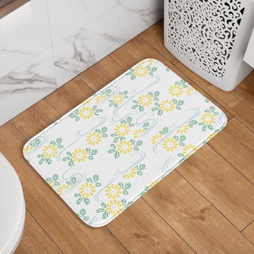 玄関マット 菊と水流 和風 ドアマット 室内 屋外 バスマット おしゃれ 泥落とし 洗える 滑り止め 足拭きマット 浴室 台所 寝室 業務用 四季通用 60cm×40cm