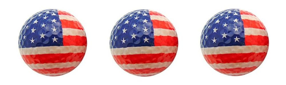 3 Pack Golf Balls (Available in Various Styles) (USA Flag)