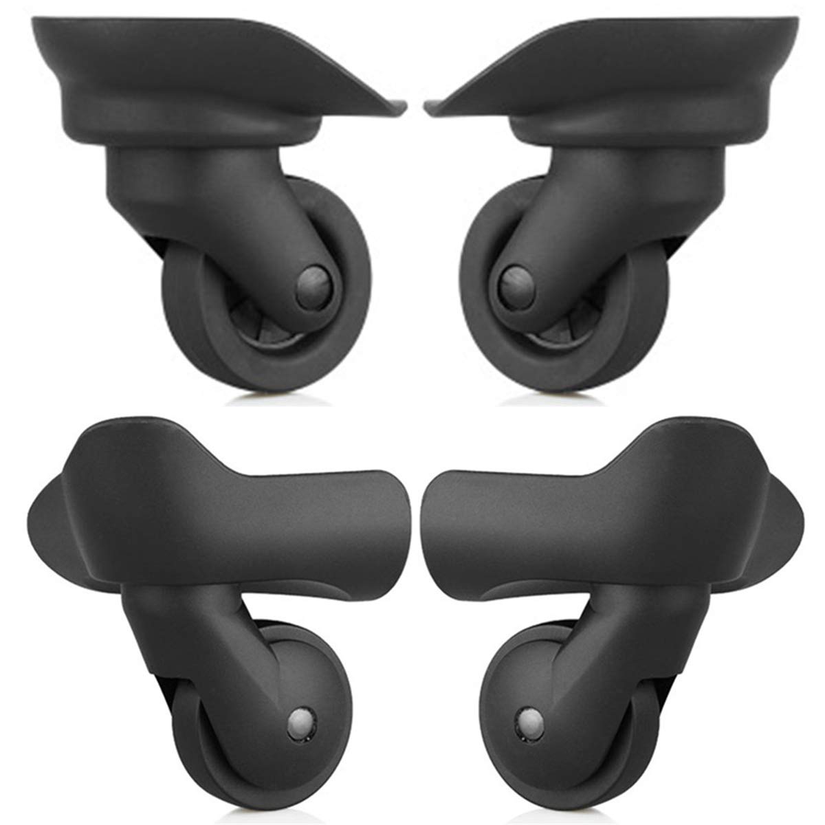 Girevole a 360 gradi Muto Riparazione Sostituzione Ruota for bagagli Ruote for valigie Parti Spinner (W063#)((Set of 2 pair) Front+Back)
