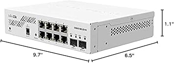 MikroTik - CSS610-8G-2S+in - Cloud Smart Switch 610-8G-2S+in with 8X Gigabit Ports, 2X SFP+ Cages, SwOS, Desktop case,