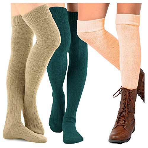 Image of Fashionable Cotton Slouchy Boot Socks for Women and Girls: Long Thigh Highs, Over-the-Knee Highs, and Knee Highs