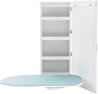 Vista 7 de Tabla de planchar montada en la pared, armario de tabla de planchar, armario de tabla de planchar empotrada en la pared con estantes