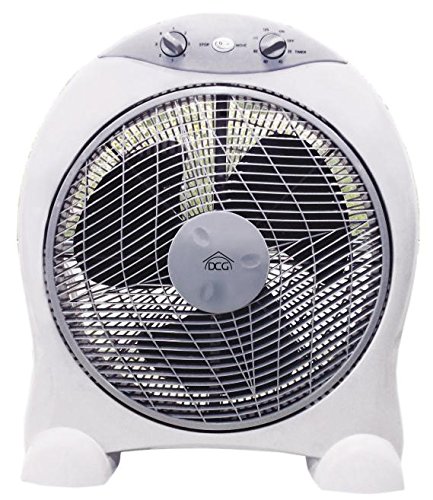 DCG CRB1230, ventilatore da tavolo, diametro 40 cm, 3 velocità, comandi frontali, timer. Dimensioni 48,8 x 18,5 x 56,5 cm. Bianco
