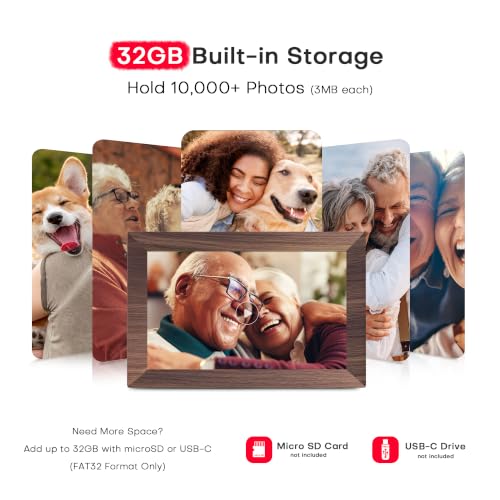 Image of Frameo Digital Picture Frame, 10.1'' WiFi Electronic Photo Frame, Gift Idea | 32GB, 1280x800 IPS Touch Screen, Wall-Mountable, Auto-Rotate, Electric Picture Frame Slideshow, Share Videos, Gifts for Mom