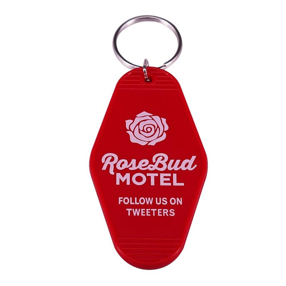 Rose Motel Key Chain Hotel Motel Plastic Pendant Keyring Key Chain Motel Style Pendant Keychain for Her Him Lovers Send Gifts to Each Other on Holidays