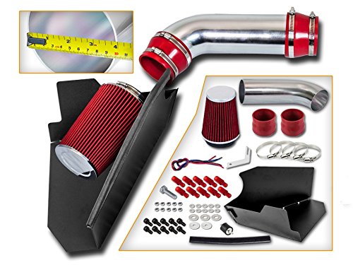 Cold Air Intake System with Heat Shield Kit + Filter Combo RED Compatible For 96-00 Chevy C/K 1500/2500/3500 V8 5.0L/5.7L