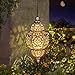 Hanging Solar Lanterns,Outdoor Garden Decor Solar Lantern Metal Moroccan Yard Art Gardening Decorative,Outside Hanging Lights Christmas Decorations for Gazebo Patio Chandelier Garden Gift