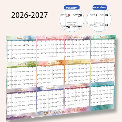 Calendario de pared 2026 organizador gigante para el hogar sala de estar y el aula escolar 6