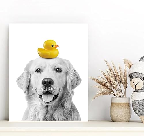 Miniatura 10 de Fotos personalizadas de mascotas, lienzo para pared, diseño de perro lindo y gato en tina, divertidos animales coloridos, decoración de pared de