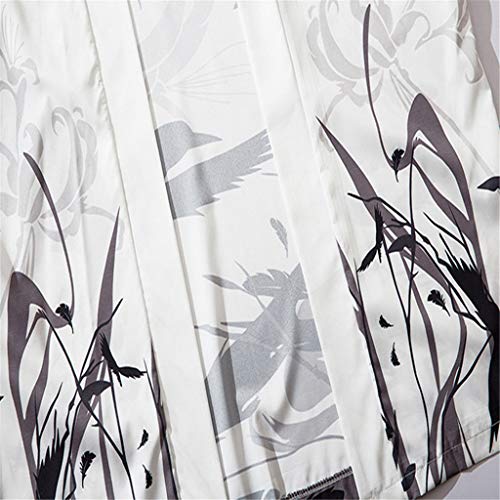 Camisa social masculina de verão quimono e verão jaqueta masculina manga de manto top japonês cinco