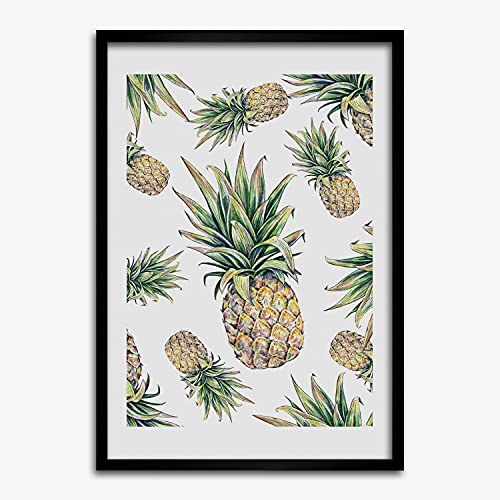 Peinture cadre en bois photo affiche ananas 50x70 cm Tulup decoration moderne