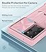 FNTCASE for Samsung Galaxy S23-Ultra Case: S22 Ultra Military Grade Shockproof Protection Mobile Case with Kickstand & Matte Textured Rugged TPU Shell | Drop Proof Protective Phone Cover Pink