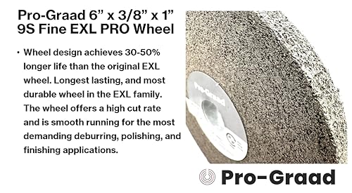 Image of EXL PRO Convolute Deburring Polishing Wheel - 6 inch x 3 /8 inch x 1 inch 9S Fine Silicon Carbide - Professional Grade - Metal Deburring, Finishing and Polishing Wheel - (1 Pack)