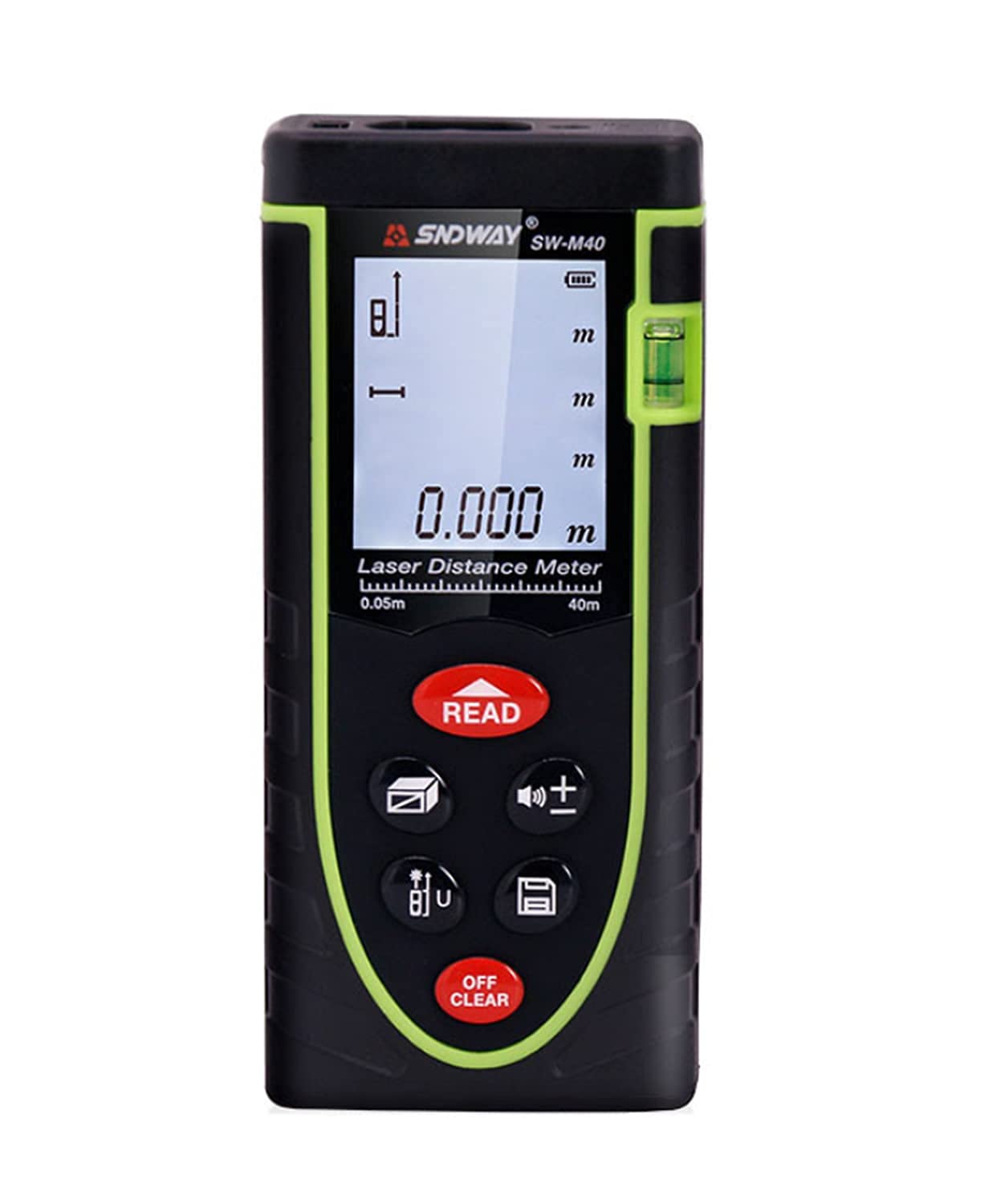 SKEIDO SW-T40-0.05 40m Digital Laser distance meter Rangefinder Range finder Tape measure Area/volume tool (40m)