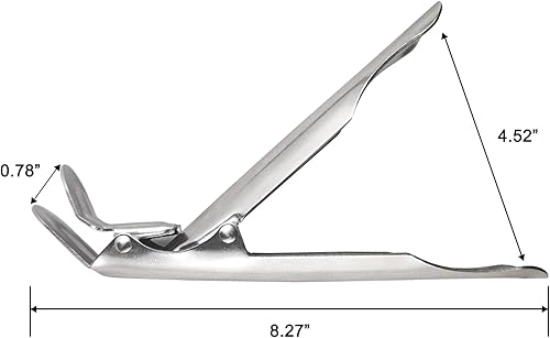 Miniatura 7 de Agarre elevador de rejilla de parrilla, agarrador de rejilla de acero inoxidable, herramienta elevadora de parrilla para huevo verde grande, Kamado