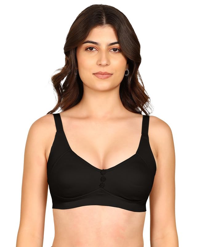 komli Bonded Breathable Cotton Plus Size M-Frame Minimiser Padded Bra | M-Frame Design | Full Coverage | Wire-Free | Reduces The Appearance by 1 Cup Size |Pack of 1 |-picture-49